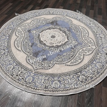 Круглый ковер в гостиную дизайн 01 Синий