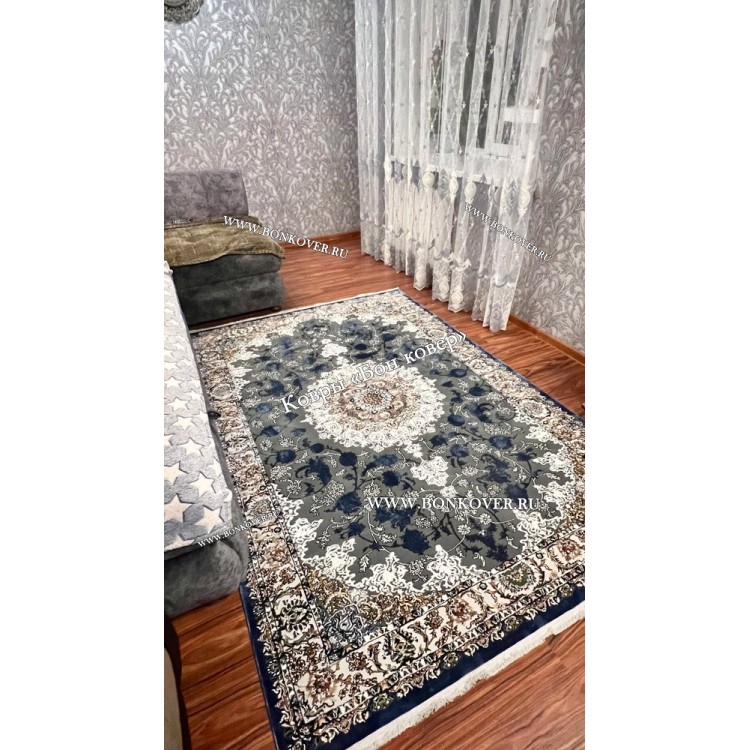 Турецкий Ковер Для Медальон Дизайн 30573 Синий